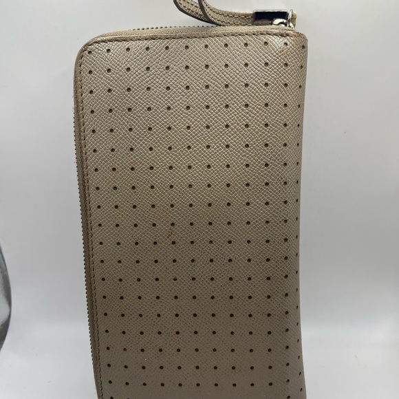 Burberry Elmore Pebbled Leather Zip-Around Wallet | Gray | $560 - Picture 3 of 12